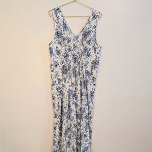 Lucky Brand Blue Floral Tank Maxi Dress Size Medium